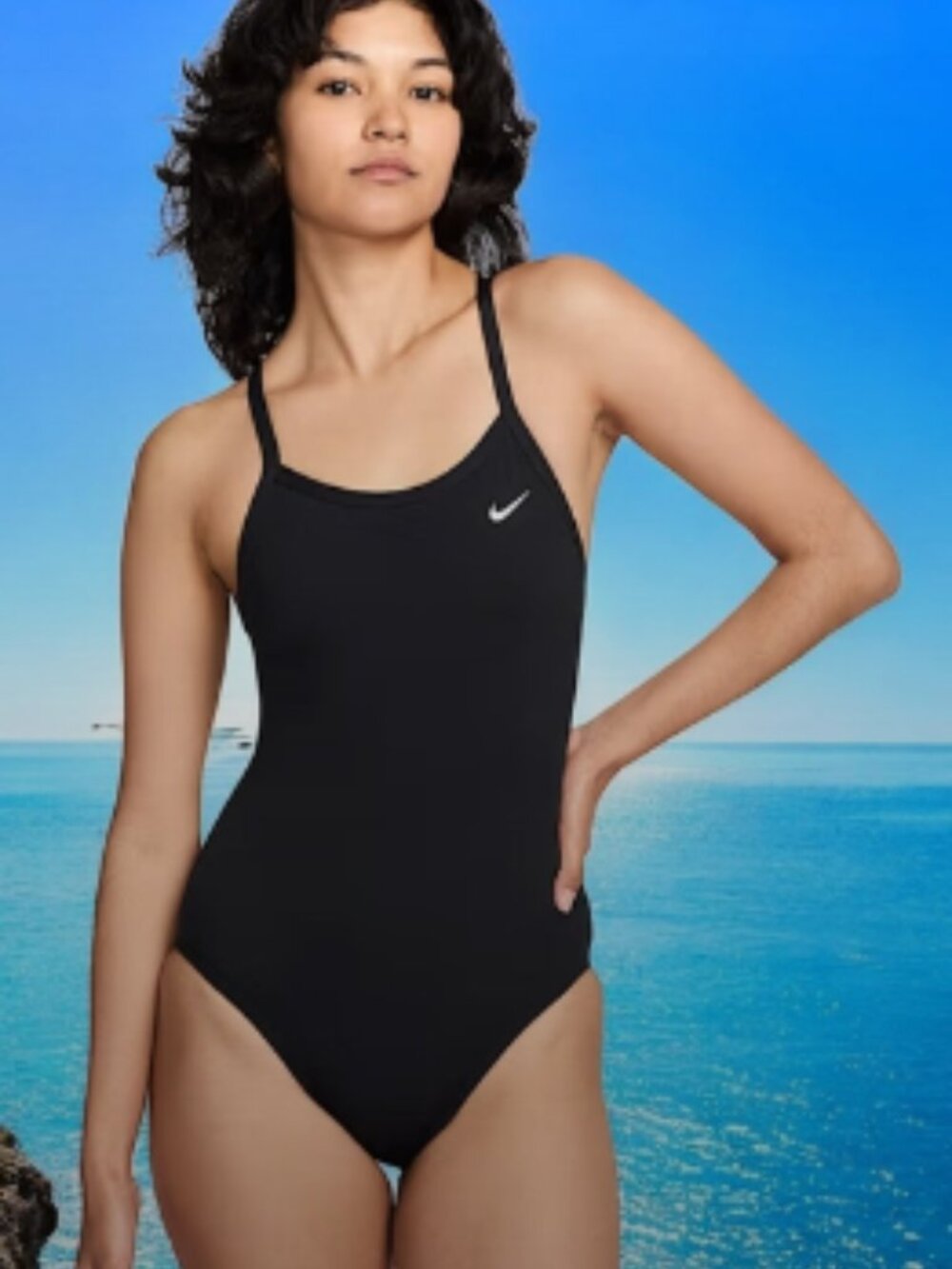 Nike Black Athletic One-Piece Swimsuit 14/40